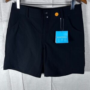 Willit NWT Women Black Hiking Cargo Shorts Sz 6 UPF 50 Sun Protection Quick Dry